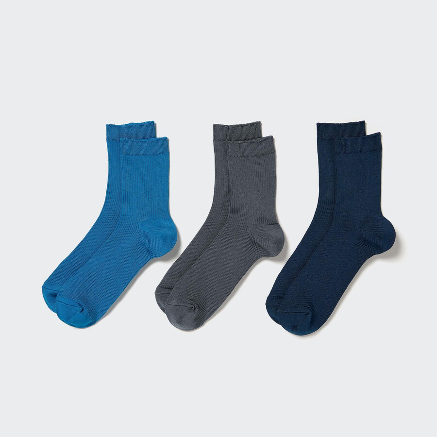 uniqlo rebraste nogavice s tremi pari modre barve