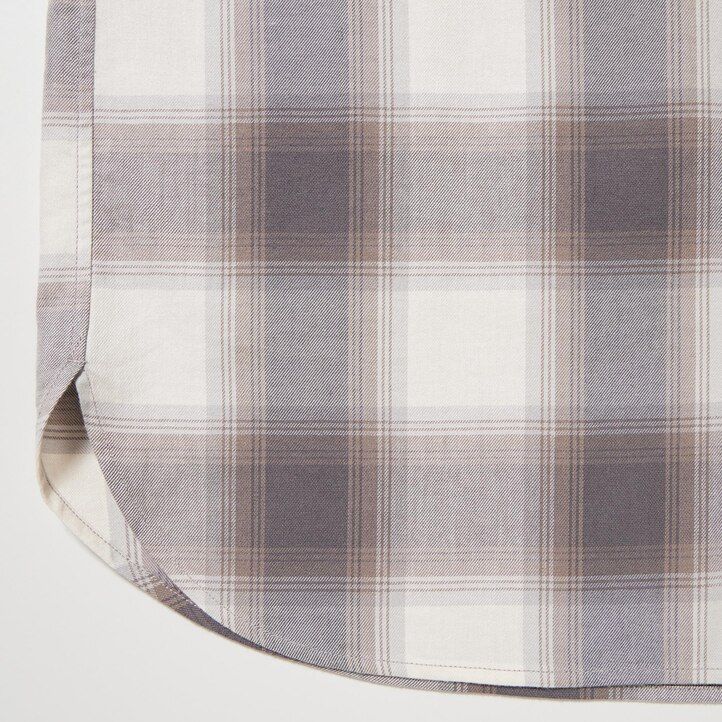 Ženska uniqlo mehka bluza s karirastimi rokavi siva