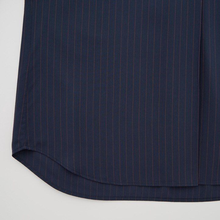 Ženska mornarsko modra bluza uniqlo rayon s črtastim ovratnikom in 34 rokavi