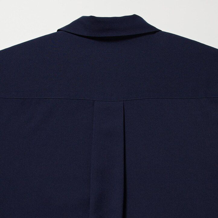 Ženska bluza uniqlo olivno rjave barve z ovratnikom skipper in 34 rokavi