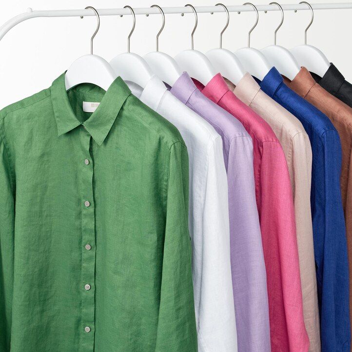 zelena ženska bluza uniqlo 100pct premium linen
