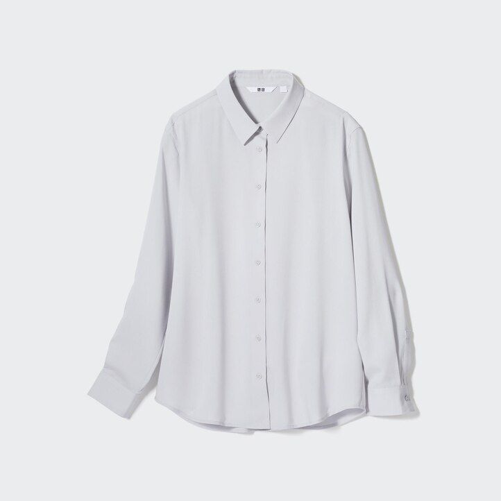 roza uniqlo bluza z rokavi iz rajona za ženske