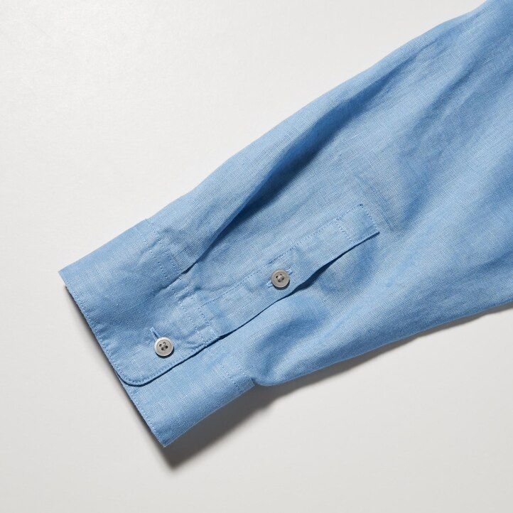 Ženska bluza uniqlo premium linen skipper collar z 34 rokavi modra 100 kosov