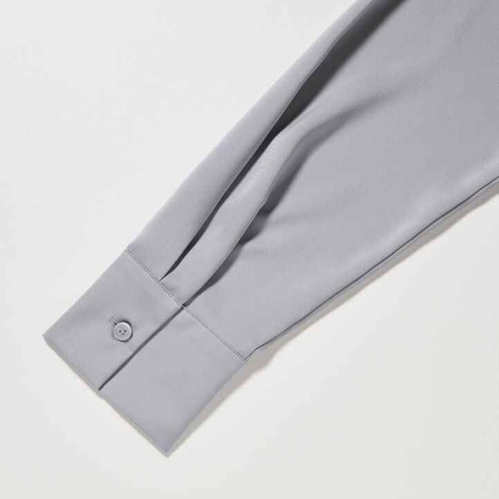bela ženska satenasta bluza z rokavi uniqlo