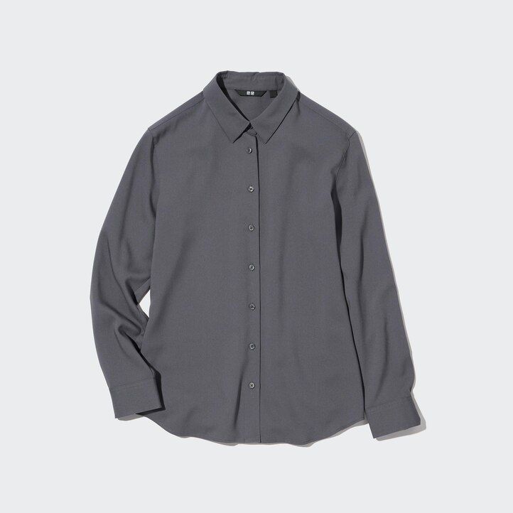 Črna ženska bluza z rokavi uniqlo iz rajona