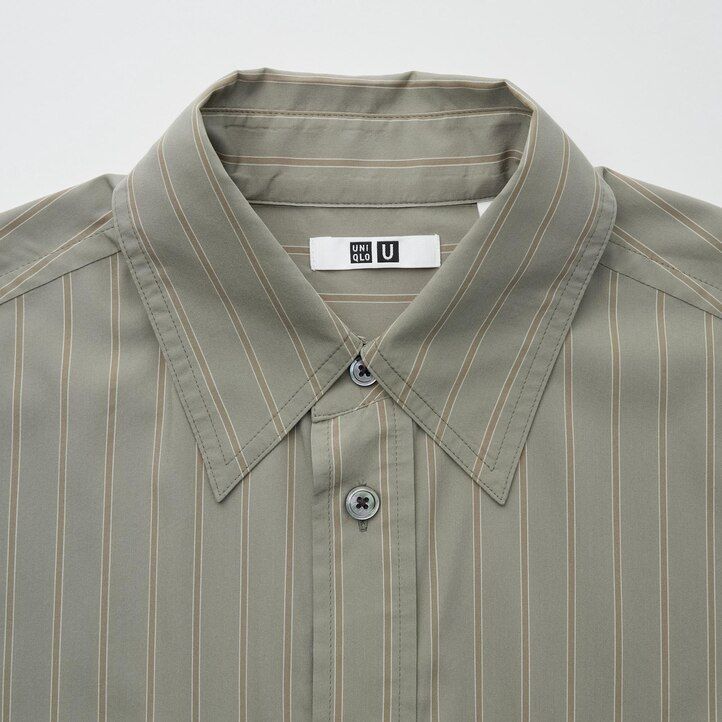Ženska bluza z drape črtastimi rokavi uniqlo bež barve