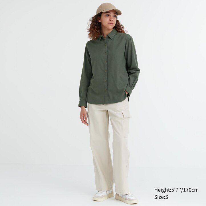 roza ženska bluza uniqlo z mehkimi krtačenimi rokavi