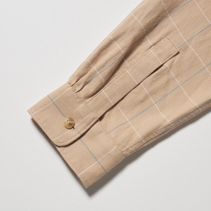 bela ženska bluza uniqlo z mehkimi krtačenimi karirastimi rokavi