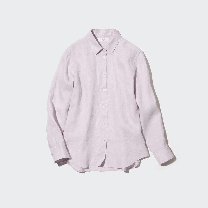 Ženska bluza z rokavi uniqlo premium premium 100pct bele barve