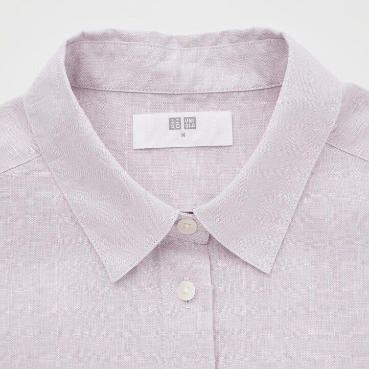 Ženska bluza z rokavi uniqlo premium premium 100pct bele barve