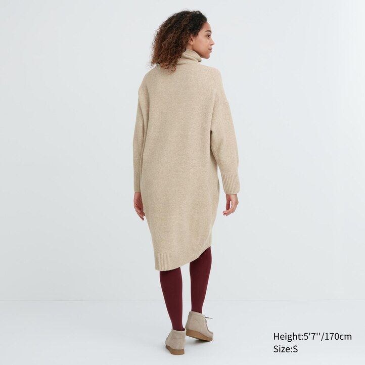 Ženska obleka z rokavi uniqlo souffle yarn zelene barve
