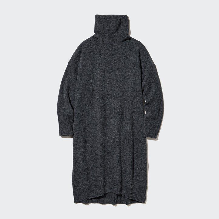 Ženska obleka z rokavi uniqlo souffle yarn zelene barve