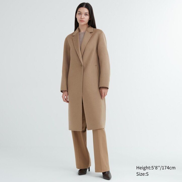 Ženske jakne uniqlo iz mešanice volne bež