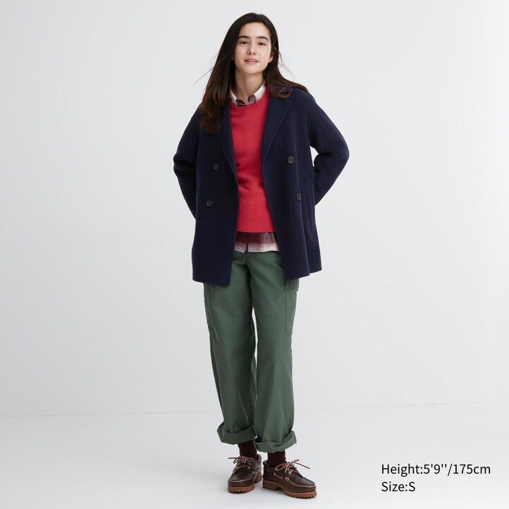 Ženske jakne uniqlo iz sive mešanice volne