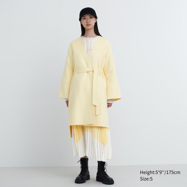Ženske uniqlo jakne iz mešanice volne mornarsko modre