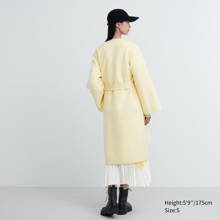 Ženske uniqlo jakne iz mešanice volne mornarsko modre