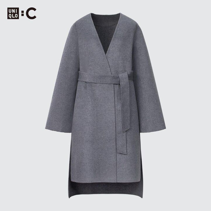 Ženske uniqlo jakne iz mešanice volne mornarsko modre