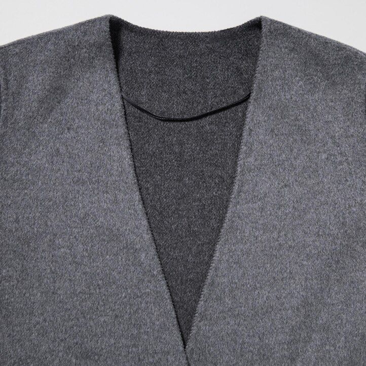 Ženske uniqlo jakne iz mešanice volne mornarsko modre