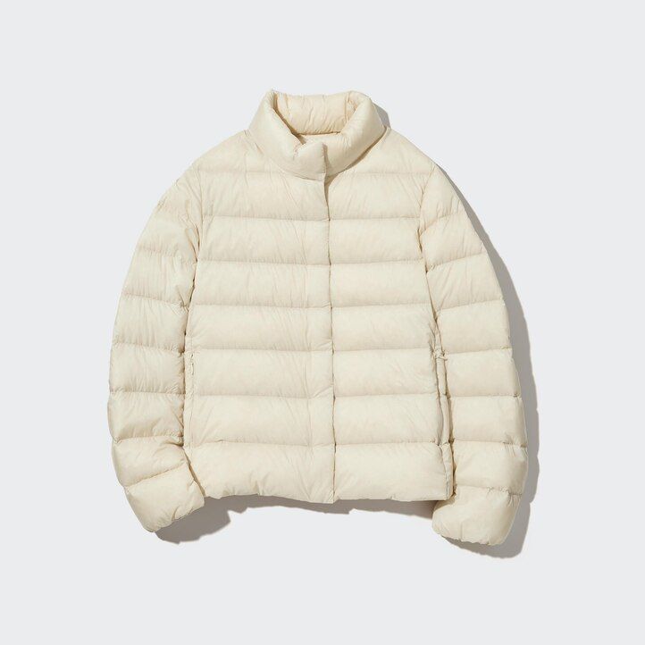 bele ženske ultra lahke puhove jakne uniqlo