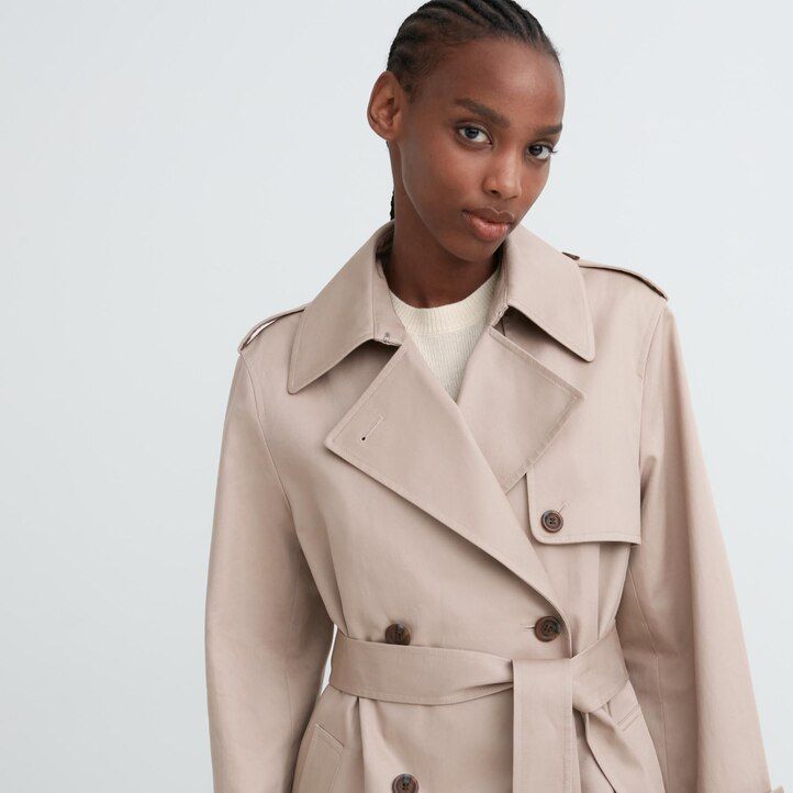 Ženske jakne uniqlo trench mornarsko modre