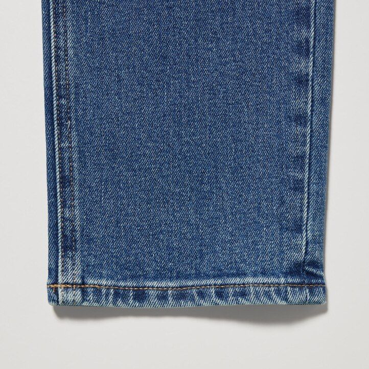 Ženske kavbojke uniqlo slim fit straight leg do gležnjev črne