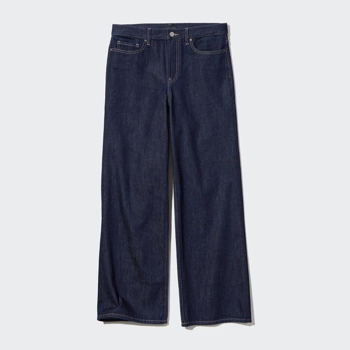 Ženske kavbojke uniqlo low rise baggy fit modre