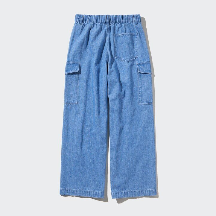 modre uniqlo denim široke ravne kavbojke legrgo ženske