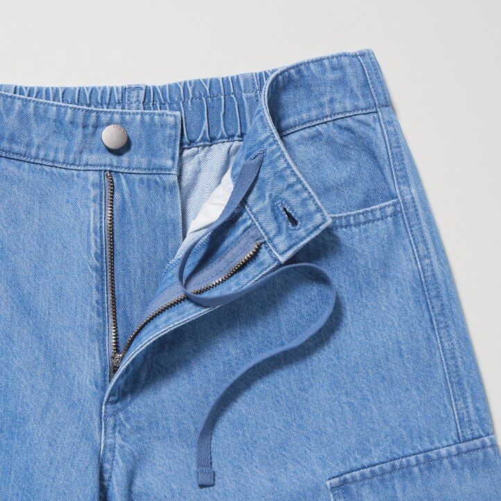 modre uniqlo denim široke ravne kavbojke legrgo ženske