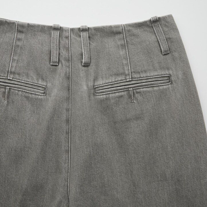 Ženske ravne kavbojke uniqlo temno sive barve