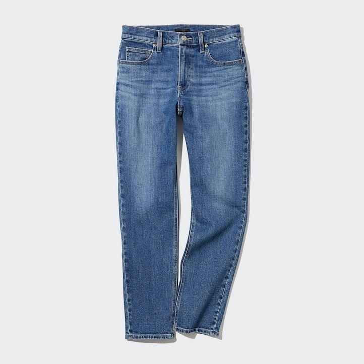 sive ženske kavbojke uniqlo slim fit ravne hlače