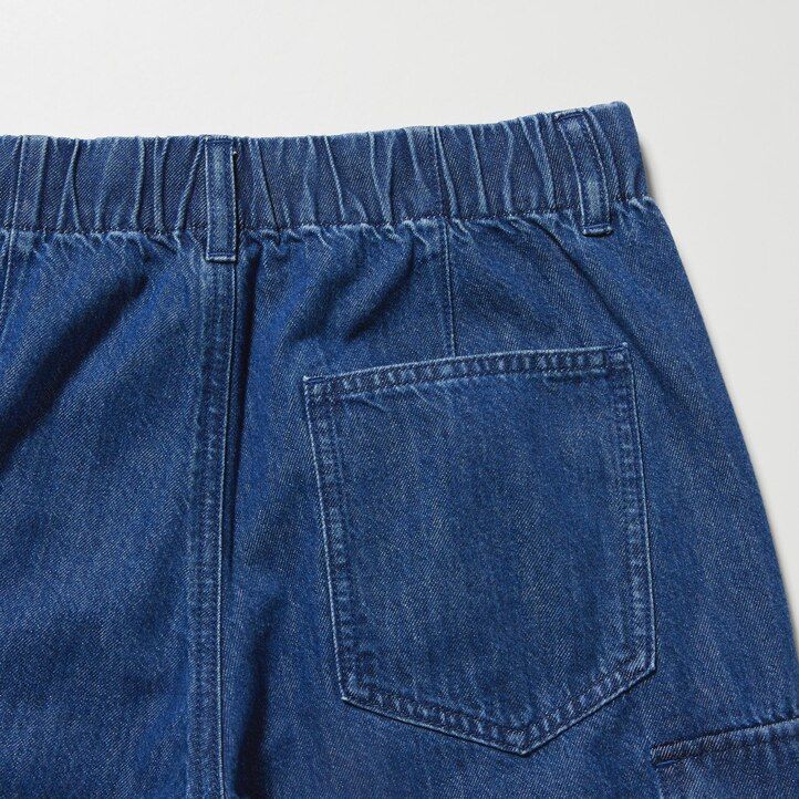 Ženske kavbojke uniqlo denim wide straight legrgo modre