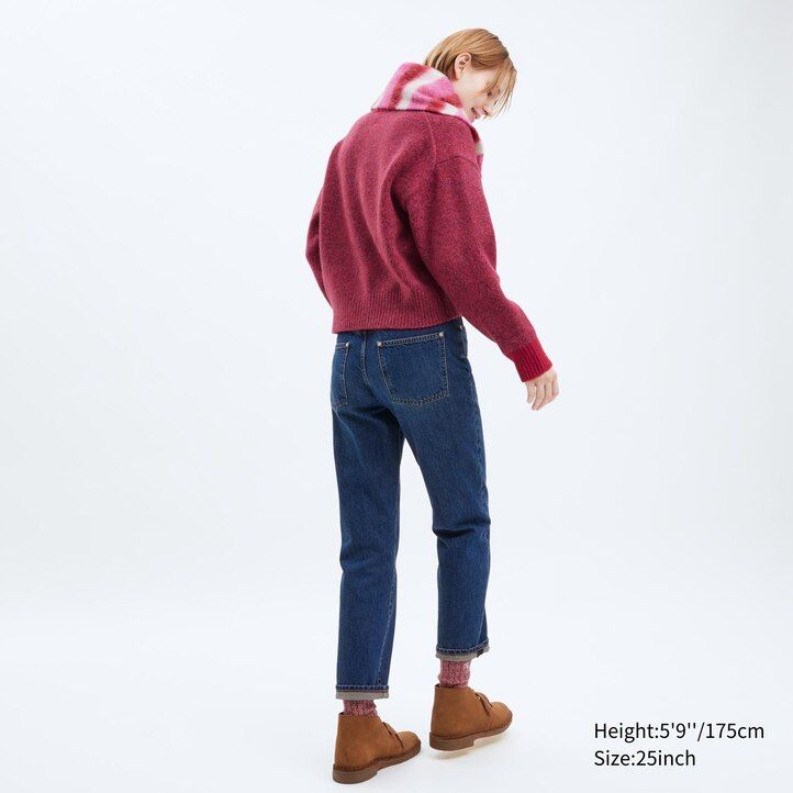 temno sive ženske kavbojke uniqlo slim fit ravne hlače