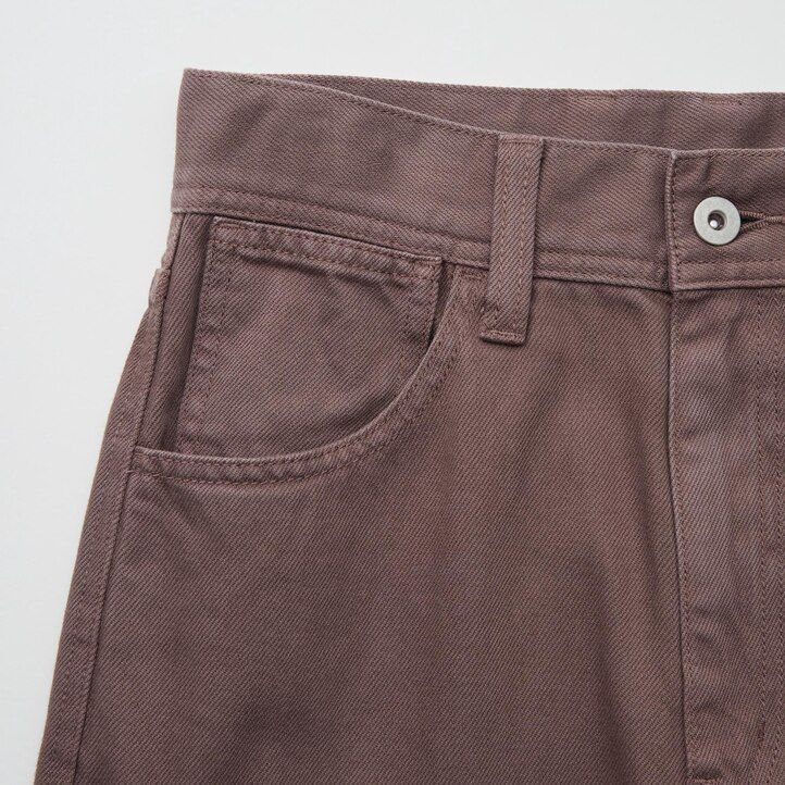 Ženske ukrivljene kavbojke uniqlo olivne barve