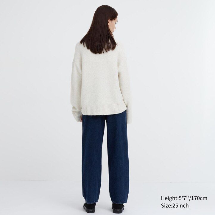 Ženske kavbojke uniqlo wide leg tapered sive