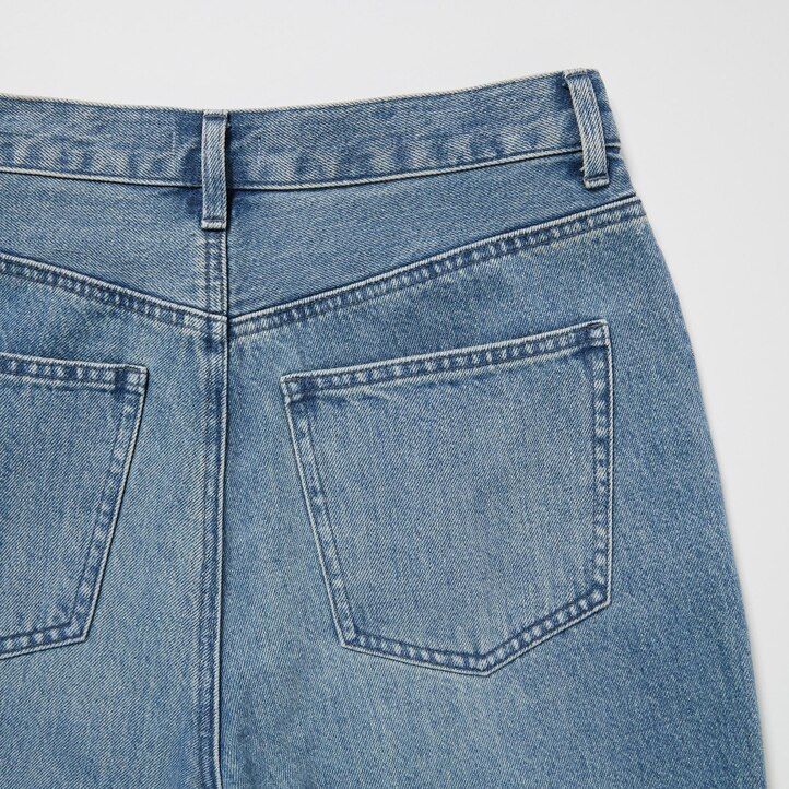 Ženske kavbojke uniqlo wide leg tapered sive
