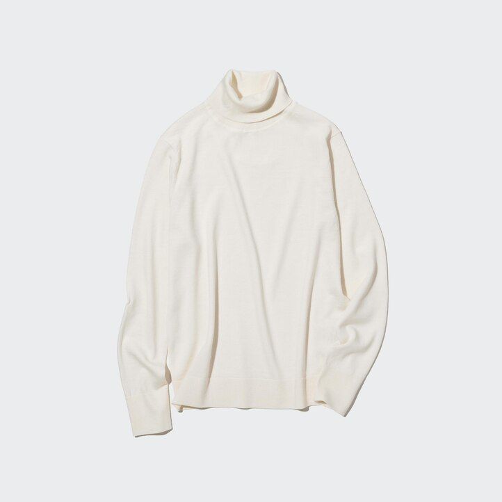 oranžni puloverji uniqlo 100pc extra fine merino za ženske