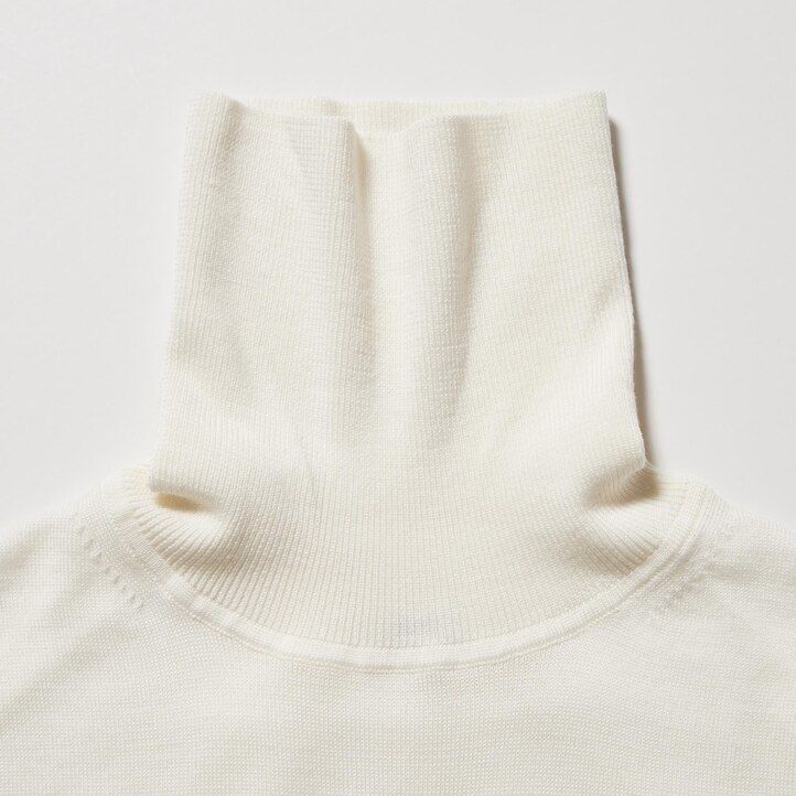 oranžni puloverji uniqlo 100pc extra fine merino za ženske