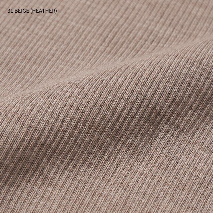 Ženski puloverji uniqlo 100pc extra fine merino z rebrastim vzorcem vijolične barve