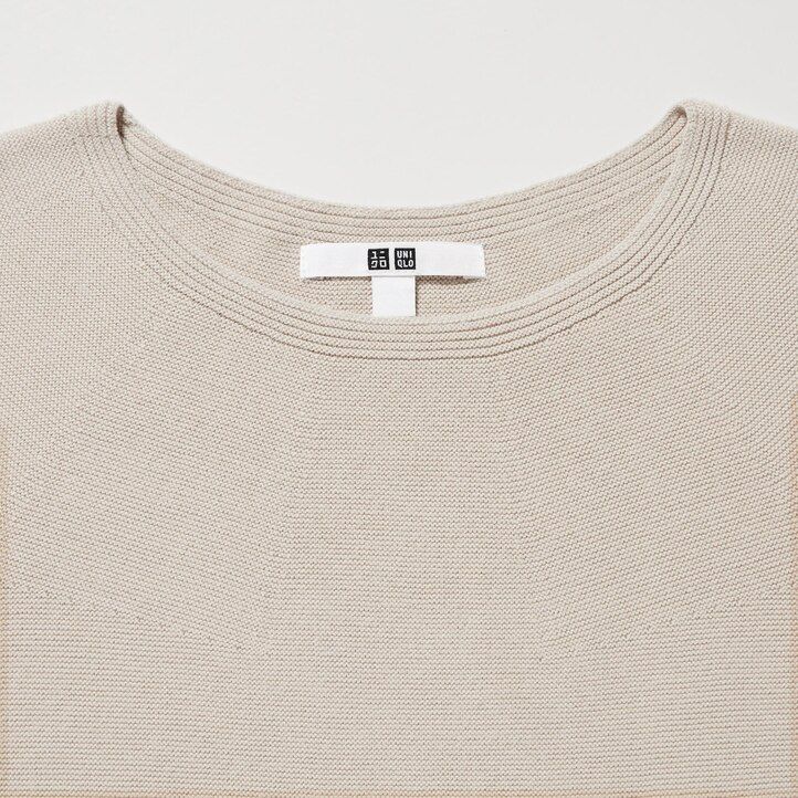 Črni puloverji z okroglim izrezom uniqlo 3d knit brezšivni bombaž