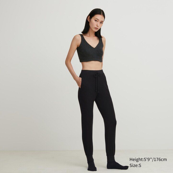 Ženski pleteni brezšivni rebrasti puloverji uniqlo 3d knit temno sivi