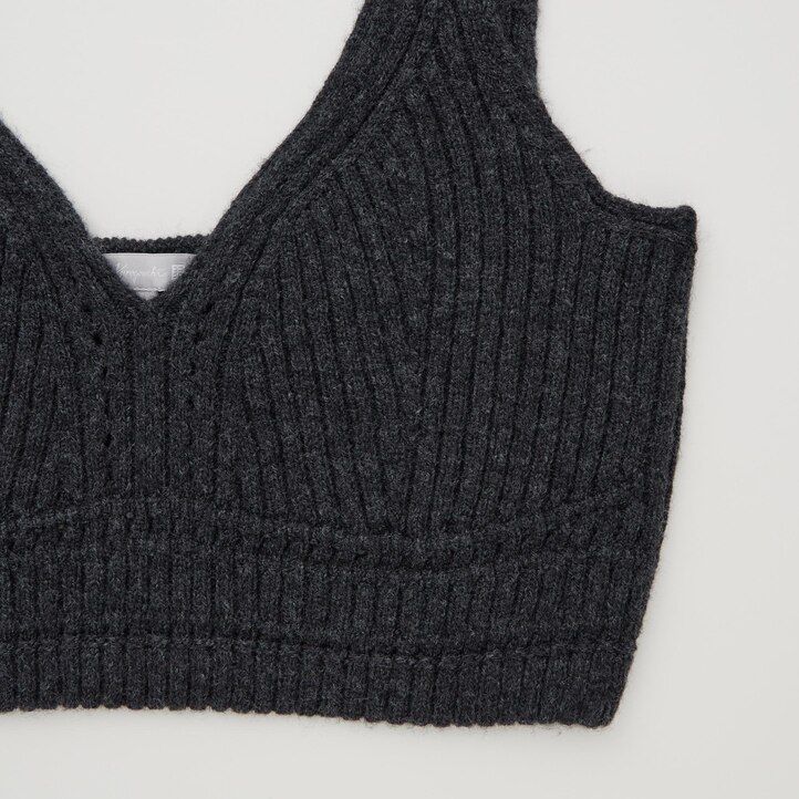 Ženski pleteni brezšivni rebrasti puloverji uniqlo 3d knit temno sivi