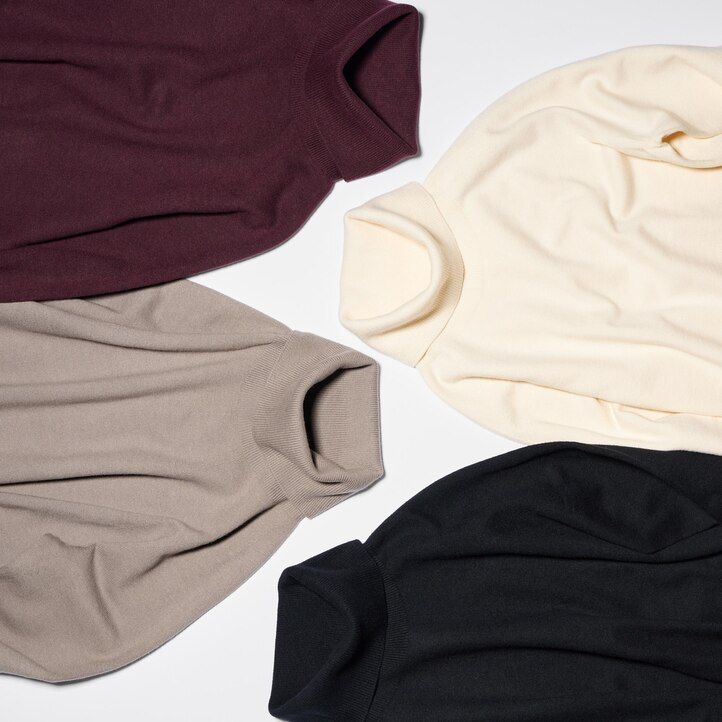 Ženski puloverji uniqlo 3d knit brezšivne preje souffle bež barve
