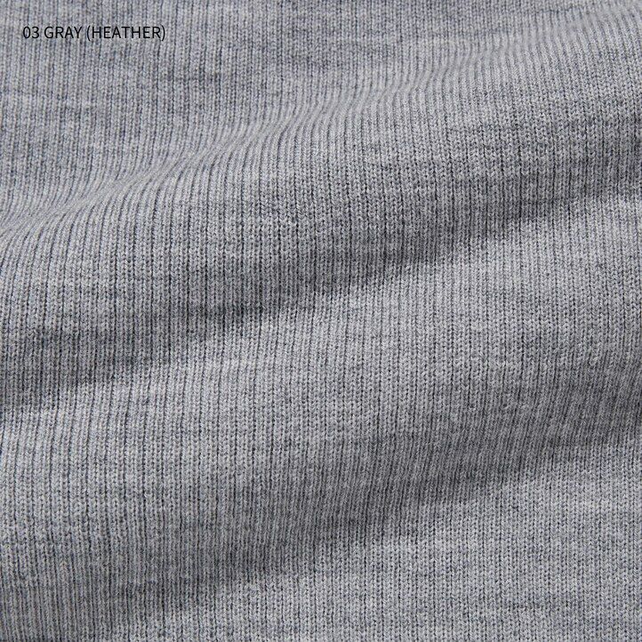 Ženski puloverji uniqlo 100pc extra fine merino rebraste sive barve