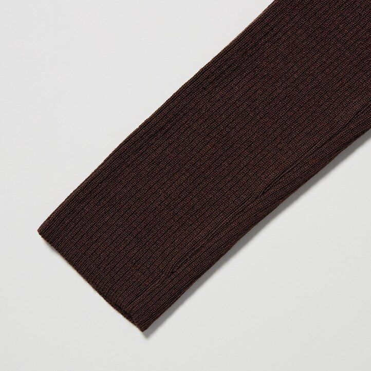 Ženski puloverji uniqlo 100pc extra fine merino rebraste sive barve