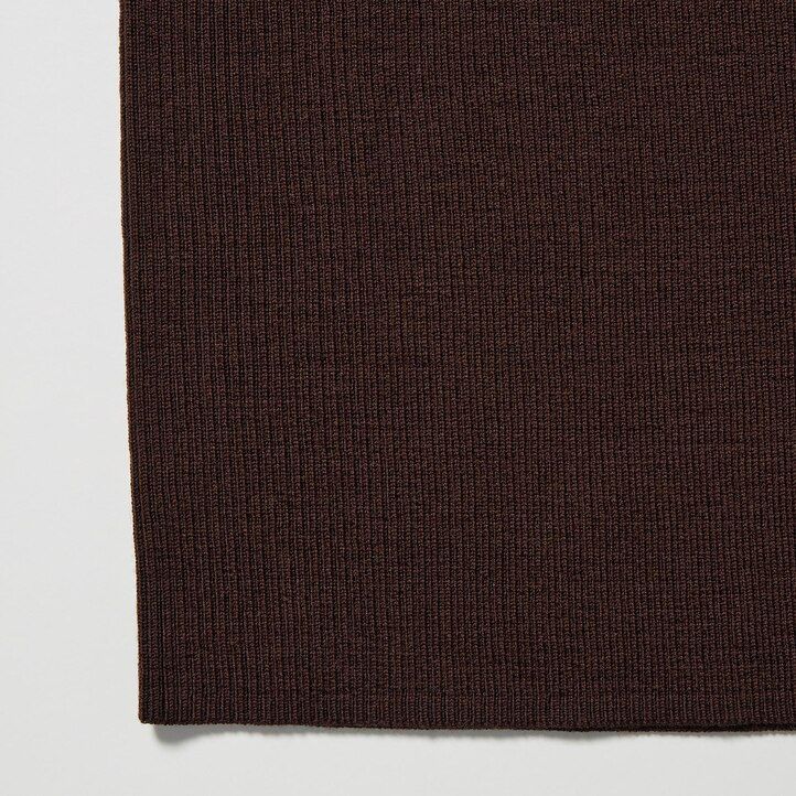 Ženski puloverji uniqlo 100pc extra fine merino rebraste sive barve