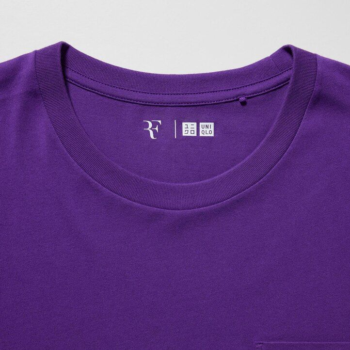 vijolične ženske majice z grafiko uniqlo roger federer rf