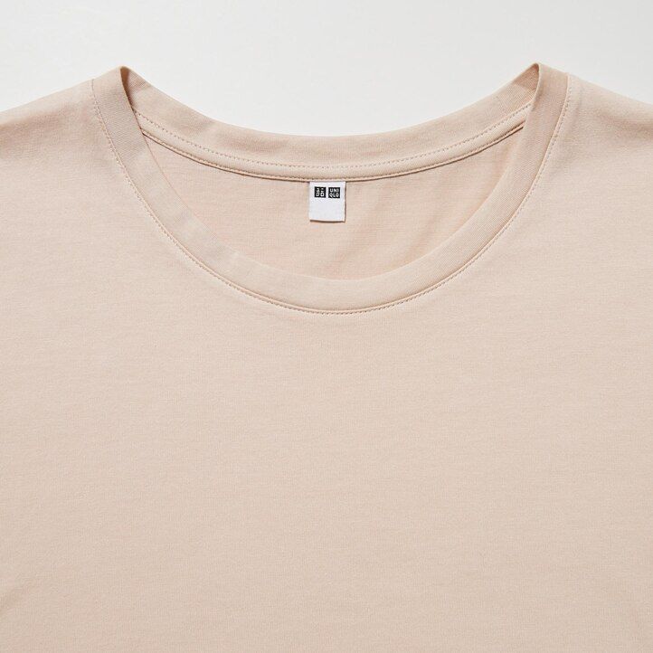 Ženske majice z okroglim izrezom in rokavi uniqlo 100pc supima cotton zelene barve