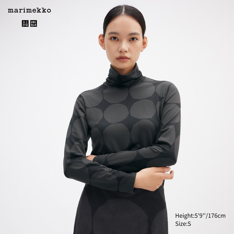 temno sive termo majice z rokavi in potiskom uniqlo heattech