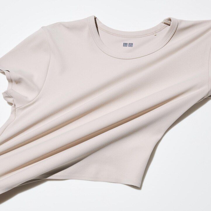 bele ženske ultra mehke skrajšane majice uniqlo airism