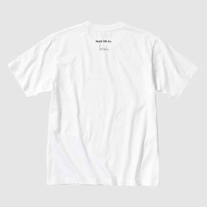 Ženske majice uniqlo peace for all graphic haruki murakami bele barve